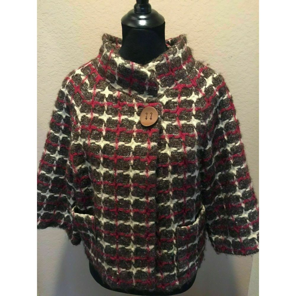 ANTHRO Burning Torch Coat Cropped Wool Mohair $400